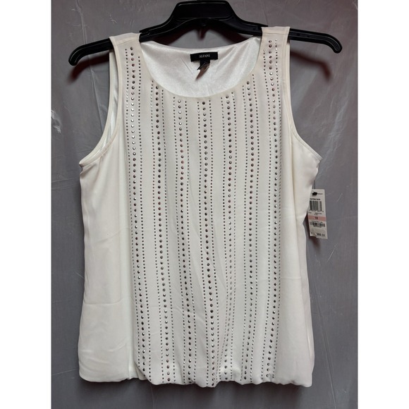 Alfani Tops - Alfani NWT Women's Cream‎ Sleeveless Top Size 10 with Elastic Blouson Bottom
